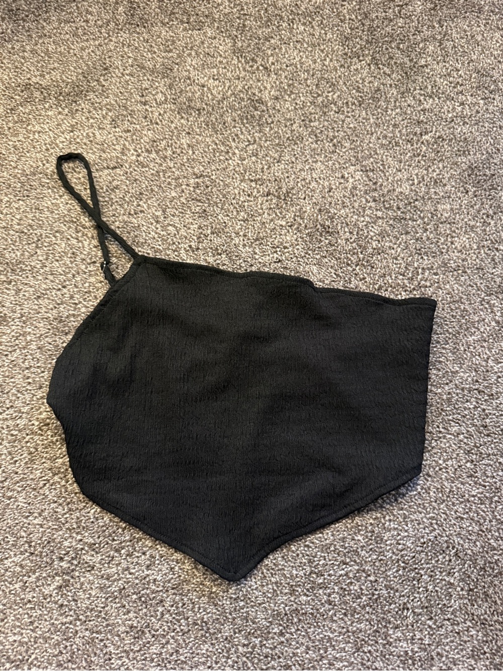 Black Knit Asymmetric Crop Top - Forever 21